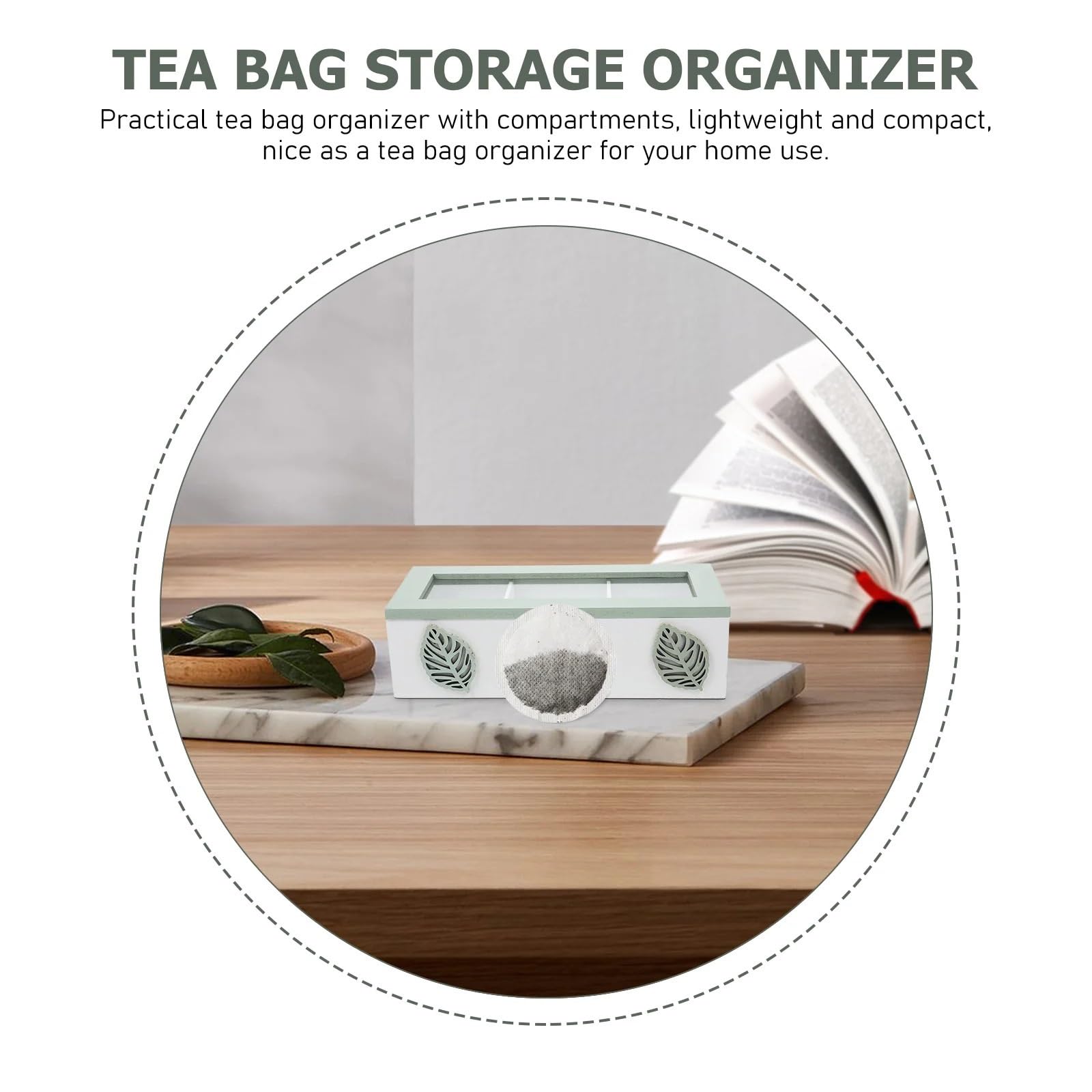 Organisateur De Sachets De Thé Organisateur de Rangement de sachets de thé en Bois, Support de sachets de thé, Organisateur à 3 Compartiments