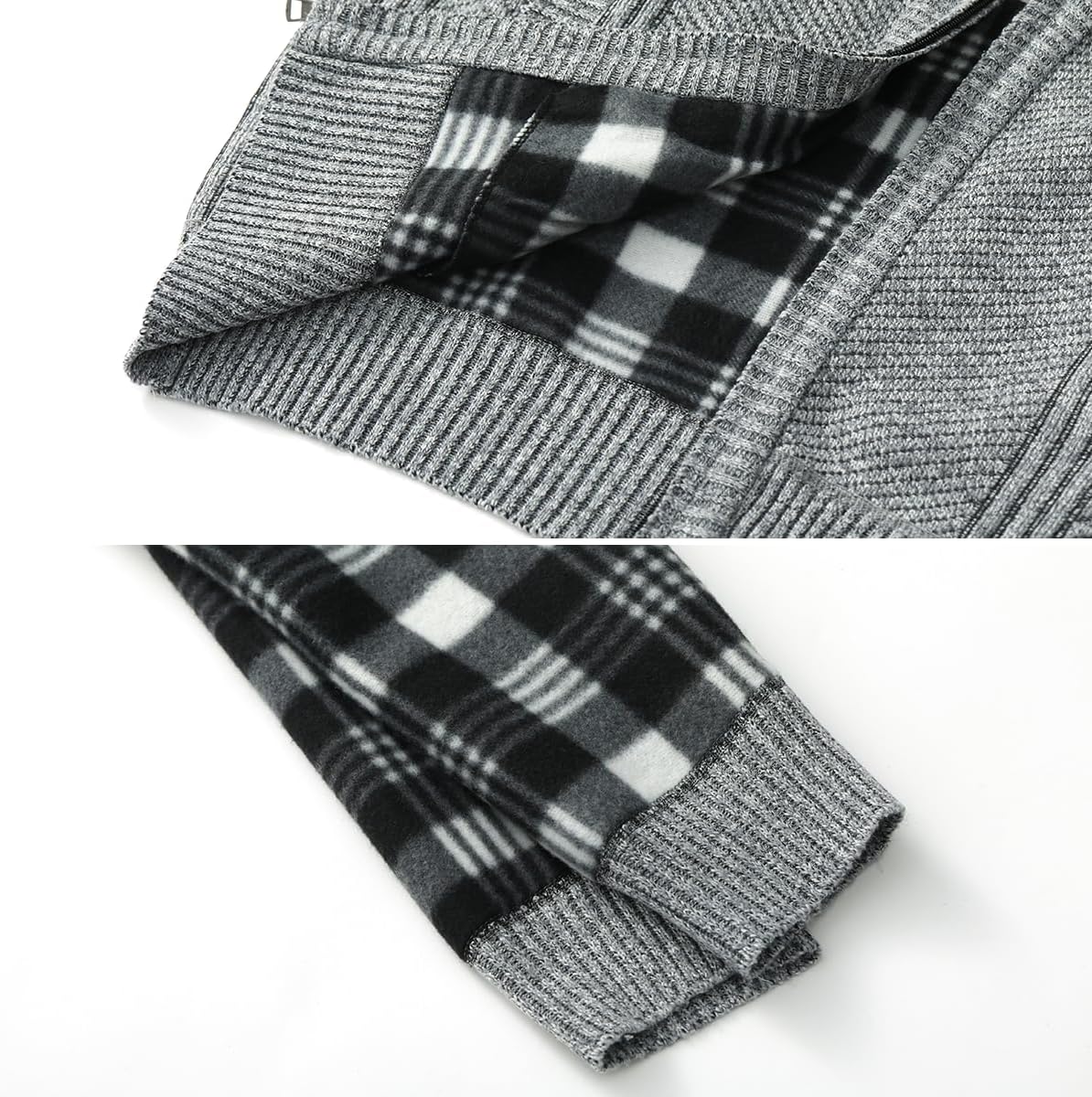 Msmsse Mens Cardigan Sweaters Full Zip Up Stand Collar Casual Knitted Sweater with 2 Front Pockets - Image 4