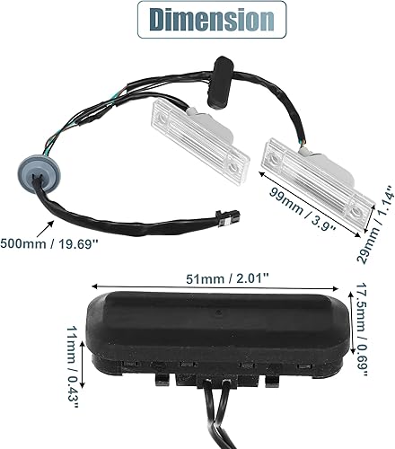 Miniatura 3 de X AUTOHAUX 95107229 95961097 Interruptor de liberación de la manija del portón trasero de la puerta trasera del interruptor de la puerta trasera