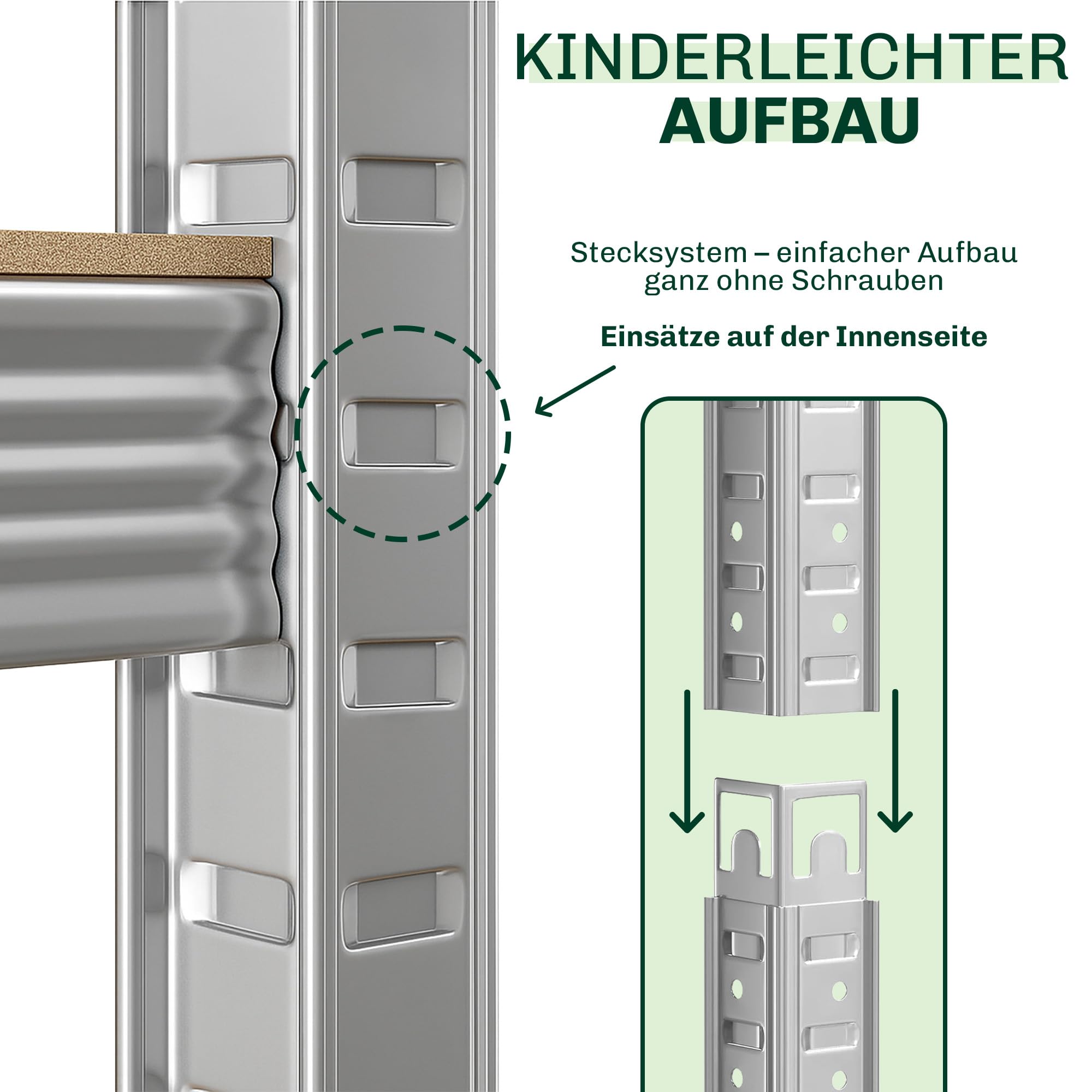 Blumixx Schwerlastregal 180x90x40-875 kg Tragkraft je Regal, 5 verstellbare MDF Böden - Kellerregal, Lagerregal, Metallregal Steckregal - Regalsystem für Werkstatt Abstellraum Garage