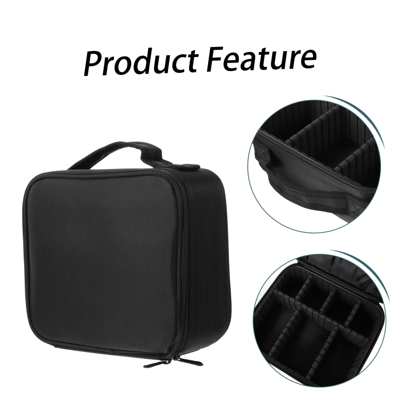 Neceser de Viaje Negro Multifuncional para Maquillaje y Aseo, Bolsa de Cosméticos Portátil de Múltiples Capas, Tamaño Mediano, Organizador Compacto para Hombres y Mujeres,
