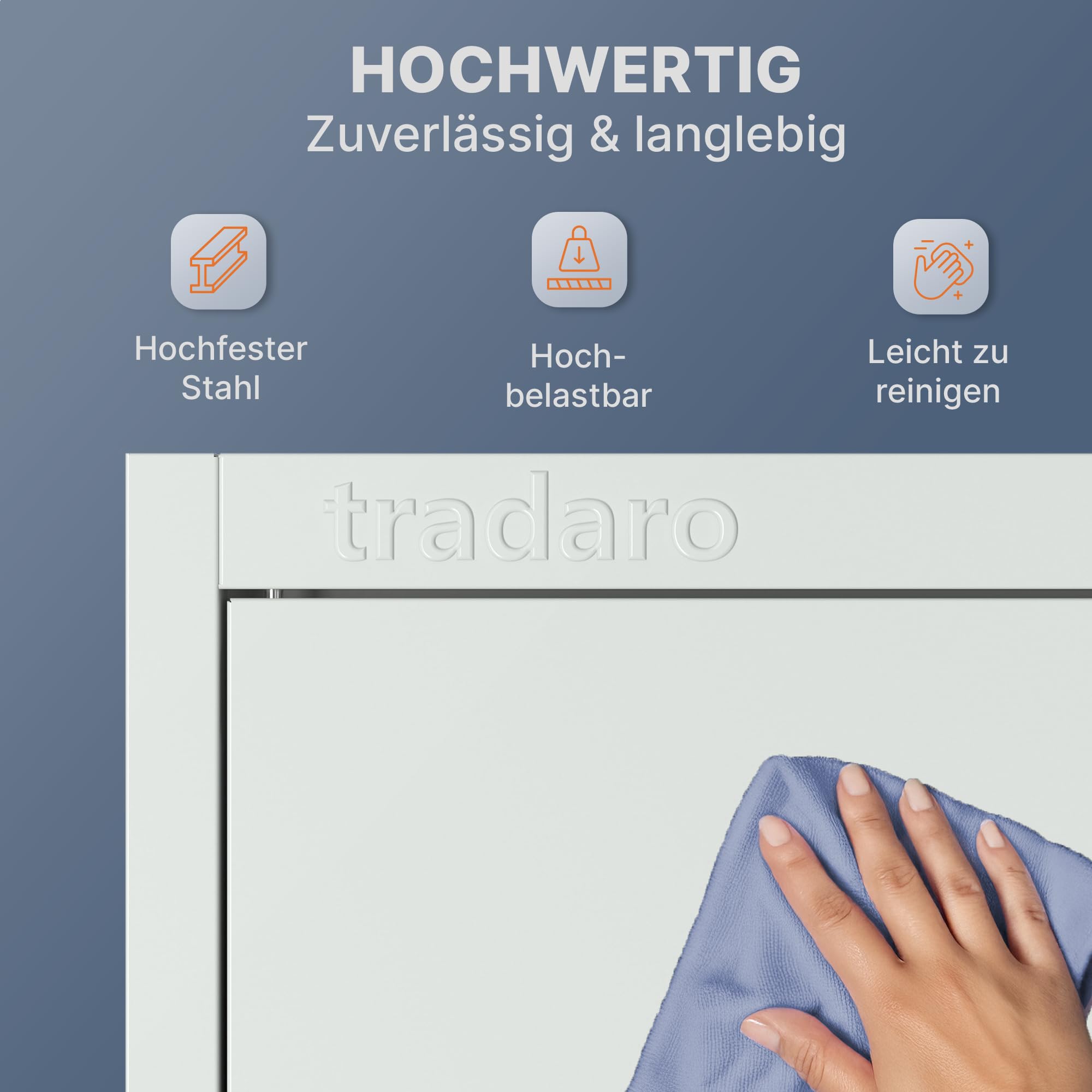 Aktenschrank – Abschließbarer Stahl-Aktenschrank – Büroschrank, Allzweckschrank mit höhenverstellbaren Böden – Robuster Metallschrank, Aufbewahrungsschrank für Büro, Werkstatt, Lager (Grau)
