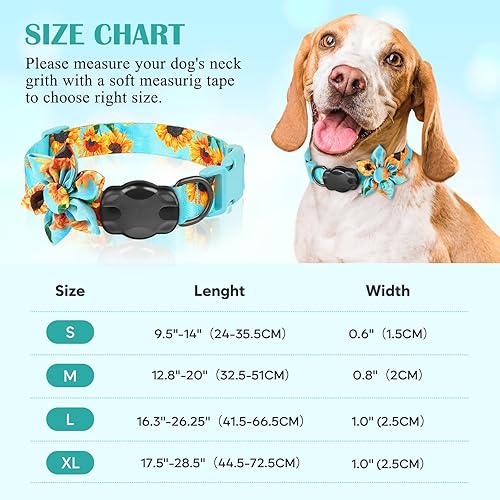 Miniatura 6 de Airtag - Collar de perro original AirTag con soporte para collar de perro rosa y rosa lindo collar de perro con funda para Airtag 100% impermeable,