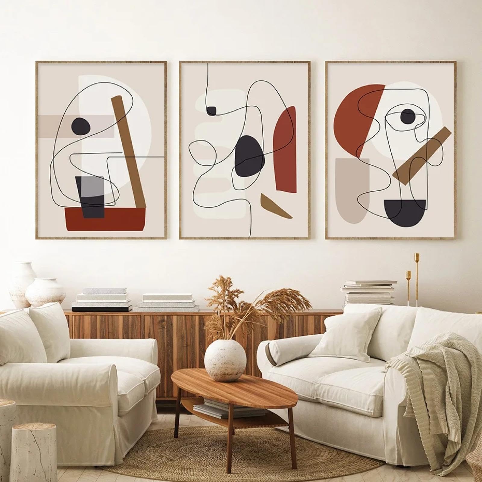 Affiches sur toile de style bohémien avec décoration géométrique abstraite pour salon - 8
