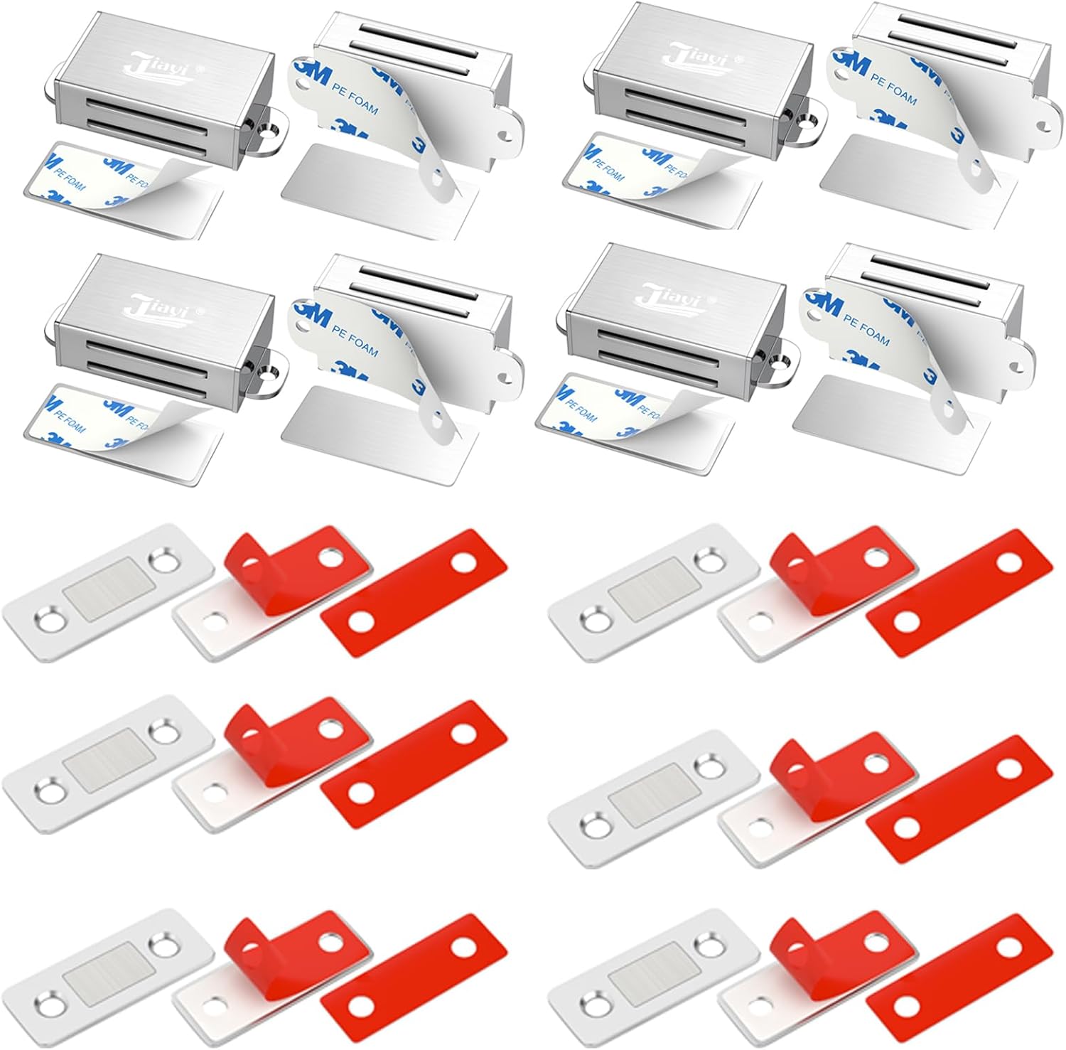 Jiayi Adhesive 8 Pack Door Catch Bundle with 6