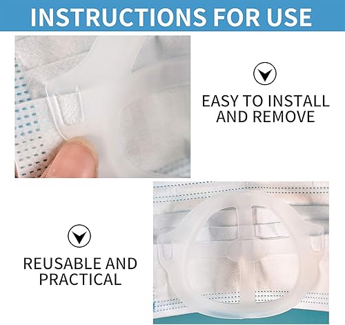 Miniatura 2 de Tirdkid 16 soportes faciales para máscara, soporte de máscara 3D, marco de soporte interno de máscara facial, más espacio para una respiración