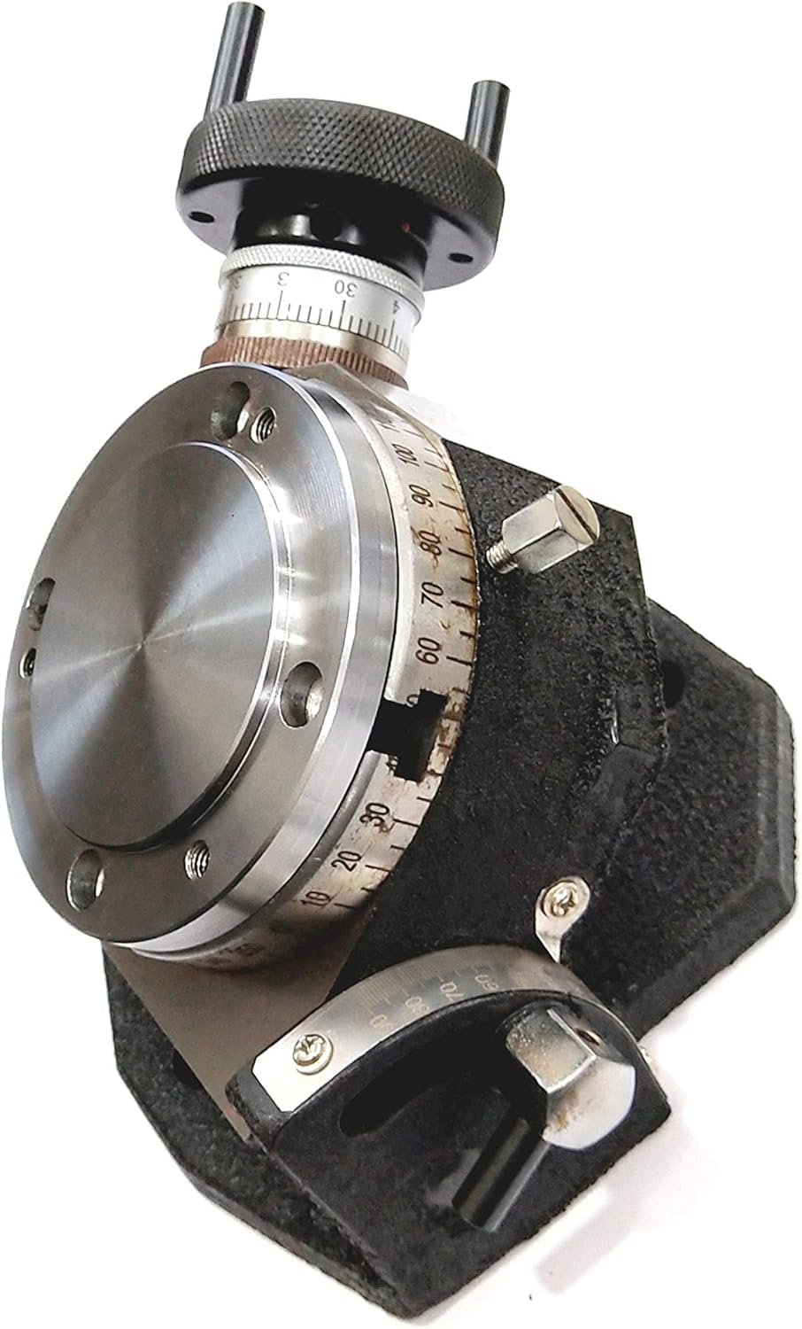 ASSORTS 4" (100 MM) TILTING ROTARY TABLE WITH 100 MM 3 JAW SELF CENTERING CHUCK & BACK PLATE WITH 3 SET X T NUTS