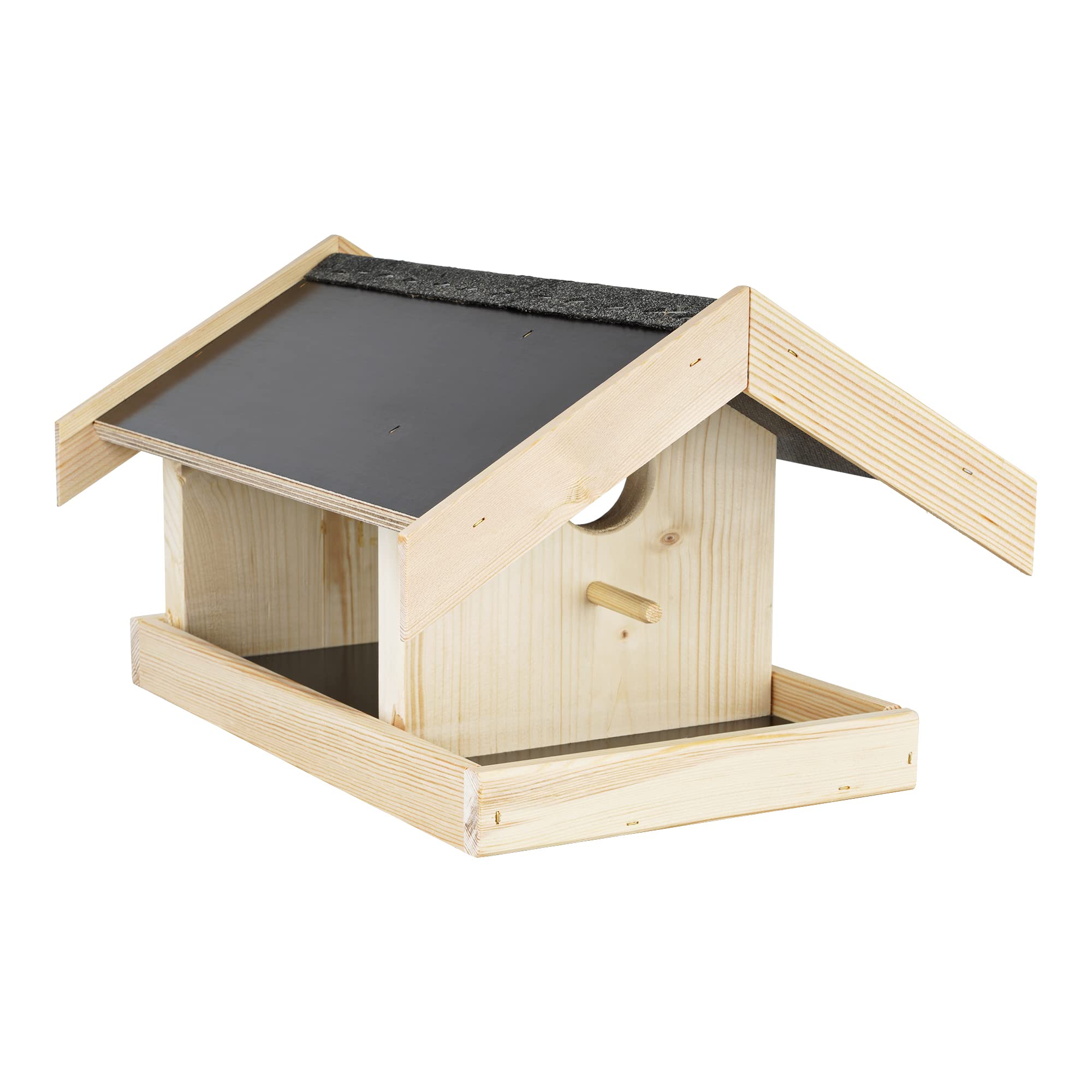 Vogelfutterhaus mit Veranda für den Garten – „Made in Germany“ mit positivem sozialen Beitrag