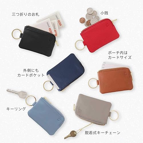 Miniatura 4 de Slip-On OSL-2002-BK Key Pouch, Mini, Black, Genuine Leather, Key Case, Accessory Case