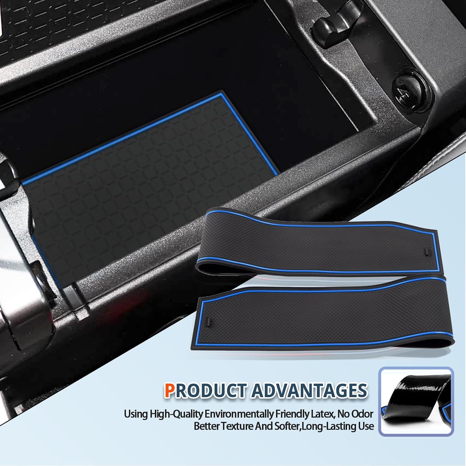 2026 RAV4 Door Slot Mats for 2026 Toyota RAV4 6th Gen Accessories Center Console Liner Mats Compatible with 2026 Toyota RAV4 LE/SE/XLE Premium/Woodland/XSE/Limited & 2026 RAV4 Hybrid(13 PCS/Sets) image 5