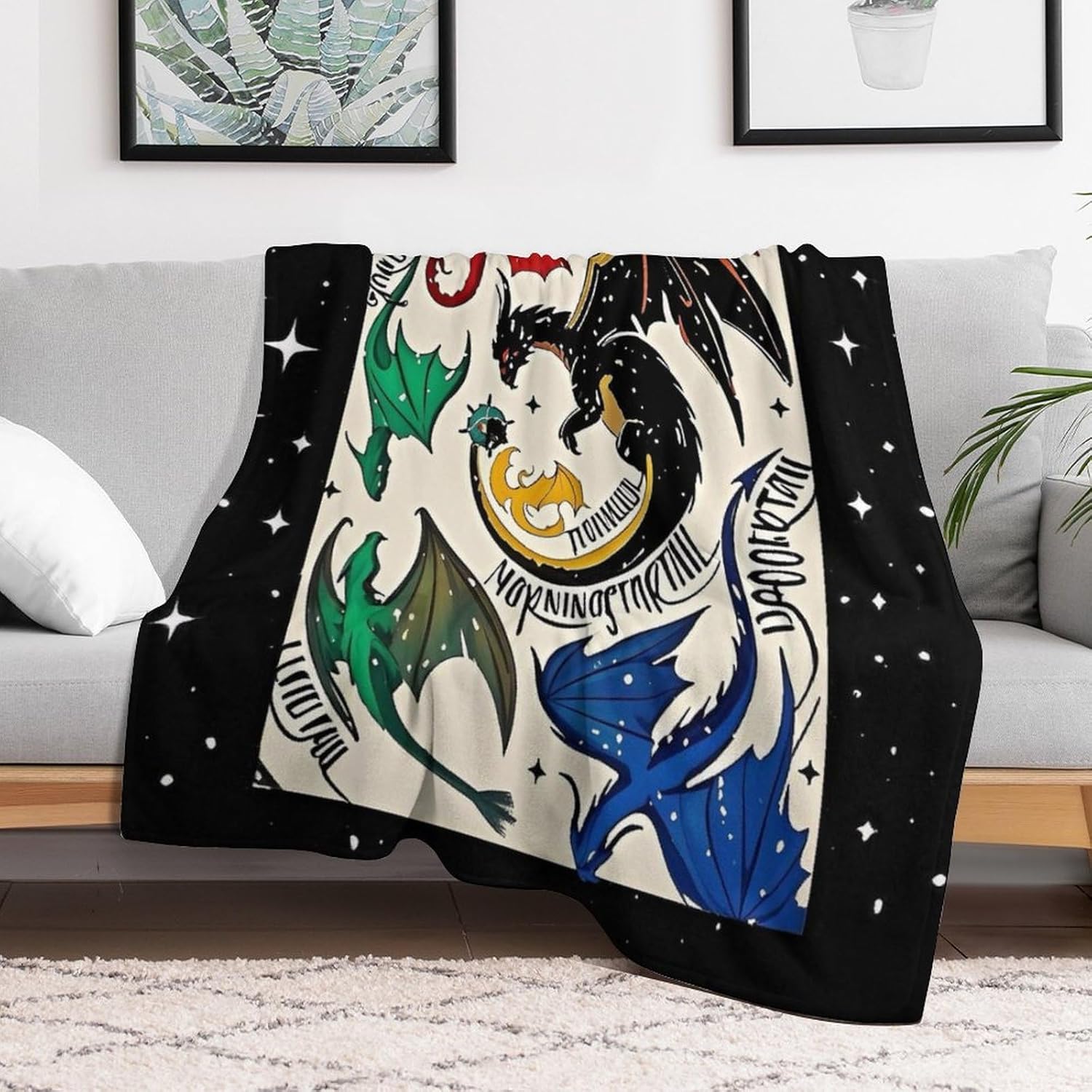 Velaris City of Starlight Blanket The Night Court Bookish Fantasy Aesthetic Blanket Super Soft Throw Flannel Blanket for Book Lovers Fan Gift（give Away Canvas Bag +50pcs Stickers） (50 * 40in, style4)