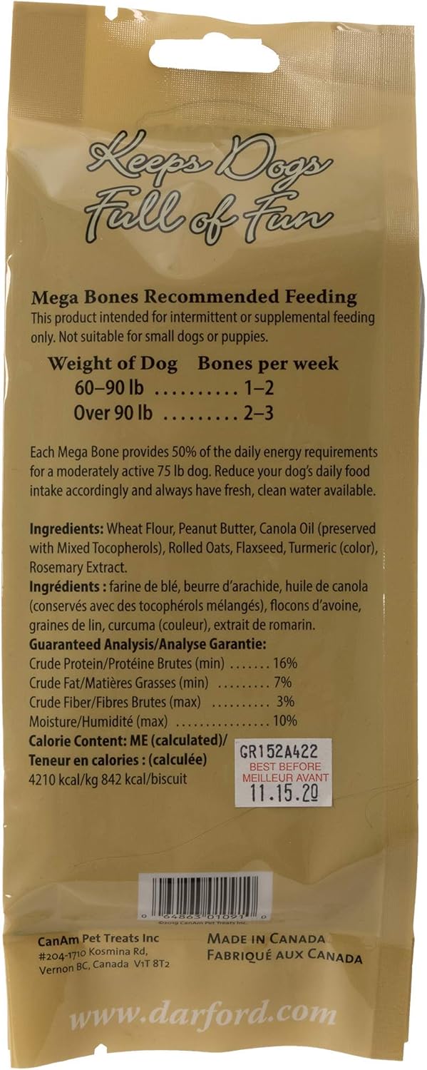 Darford 7OZ PeanButter Dog Bone - 10 Pack