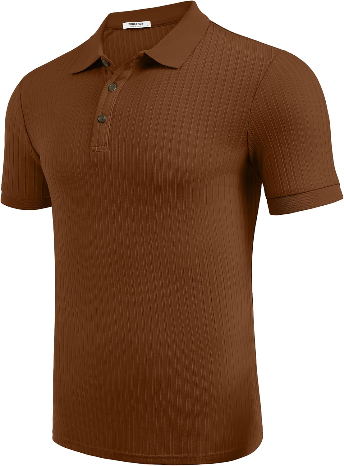 COOFANDY Men's Textured Polo Shirts Short Sleeve Slim Fit Casual Button Polo T-Shirt Summer Collared Golf Shirt - Image 7