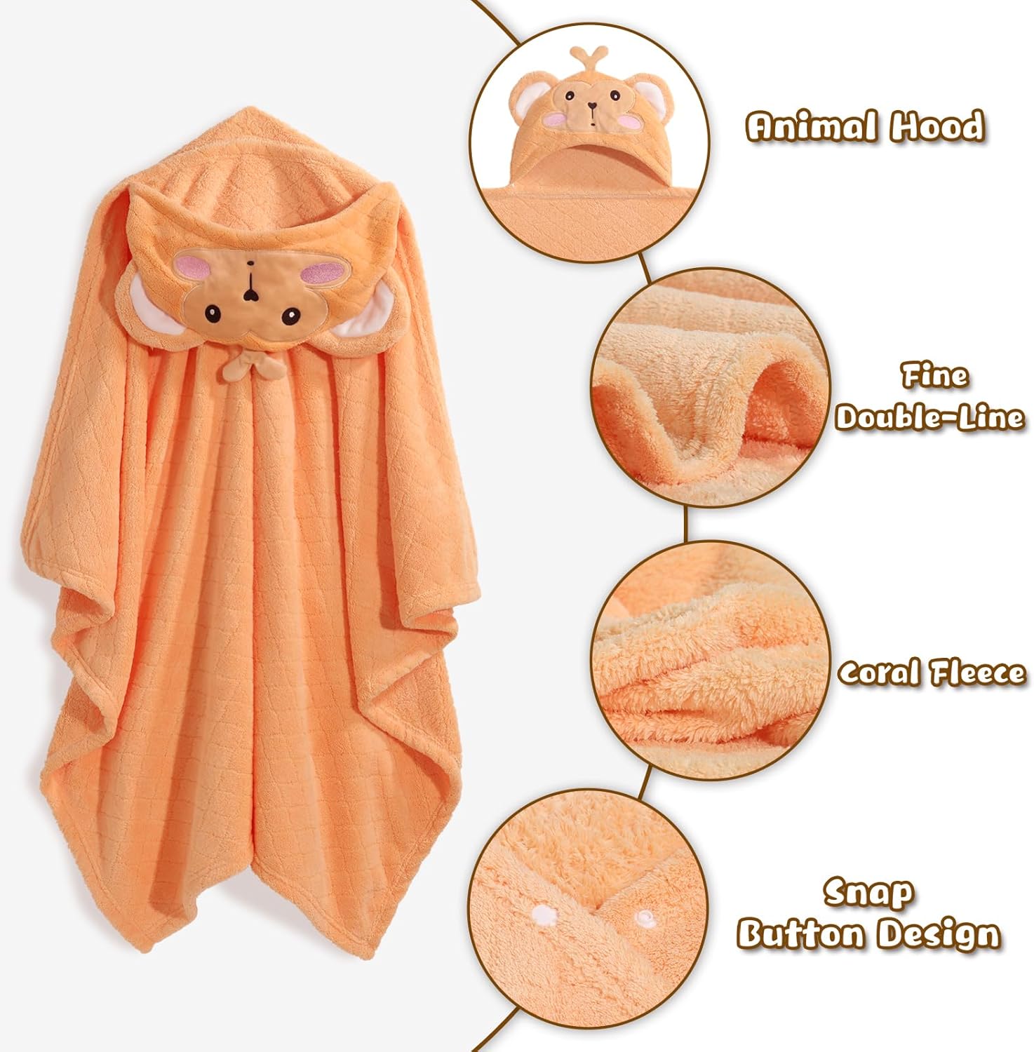 Toddler Bath Towel for Boy Girl 0-5 Years, 2 Pcs Baby Towels with Hood, Large Size 50 * 32 Inch Toddlers Towels, 2-Pack Thick Absorbent Toddler Towel with Hood