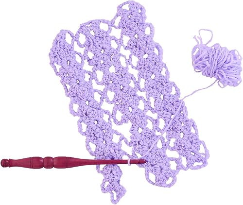 Miniatura 6 de Divit Shilp Streamline - Ganchos de ganchillo con mango ergonómico, hechos a mano, agujas de ganchillo de madera de corazón morado de 7 pulgadas,