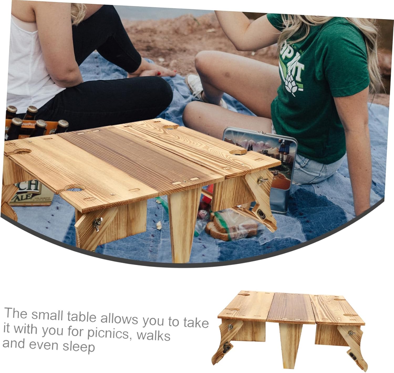 Picnic Basket Table Convertible Folding Wooden Table for Outdoor Use Lightweight Sturdy Design for Picnics Camping and Storage for Food Serving