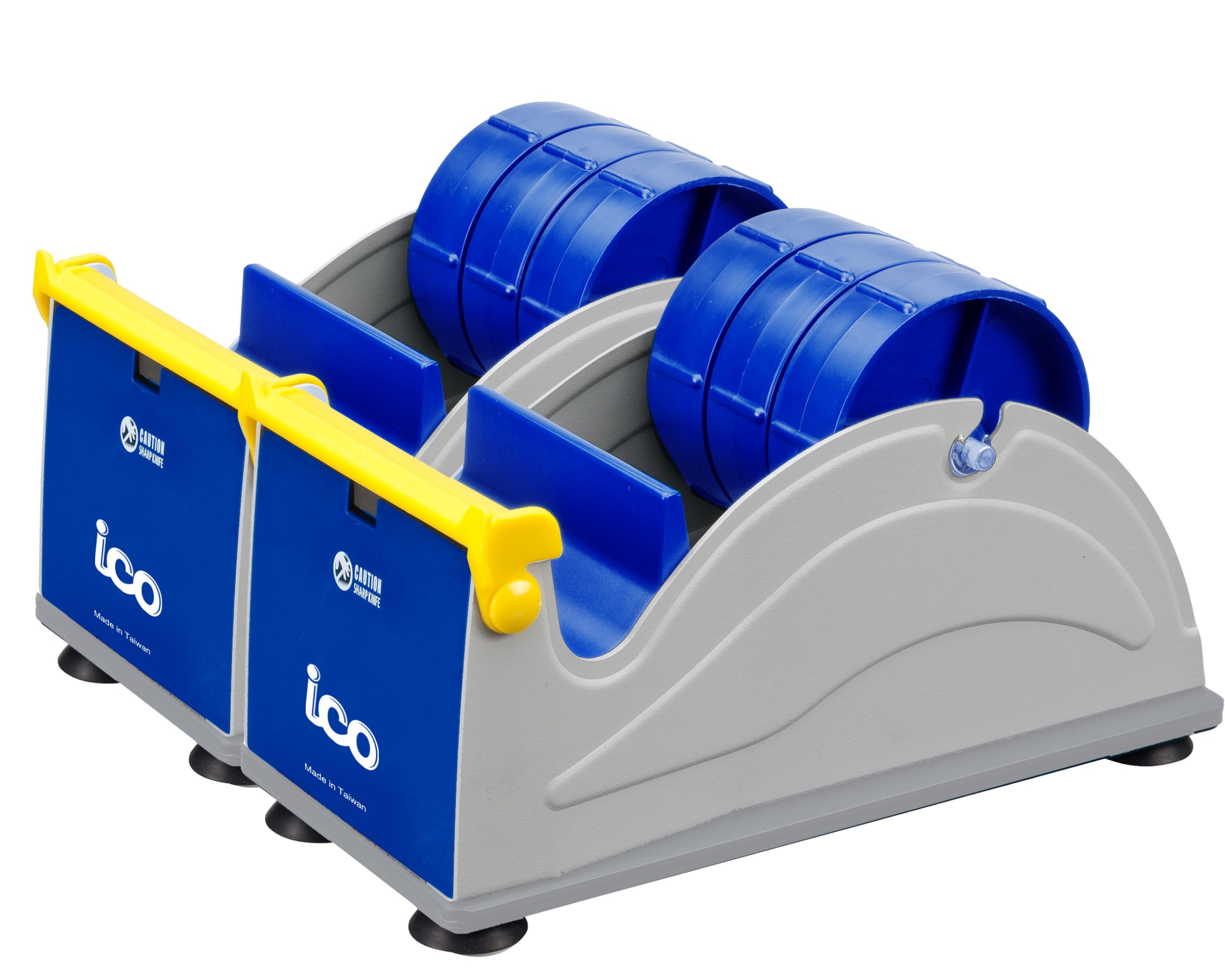 Excell ET-13371 - Dispenser per nastro adesivo da scrivania, triplo extra largo, in metallo, 7,6 cm di larghezza, 7,6 cm, confezione da 2