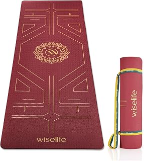 Wiselife Tru Body Alignment Yoga Mat + Sleek Yoga Strap For Men And Women | Non-Slip Textured Extra Wide & Thick | Pro Bal... Price In India