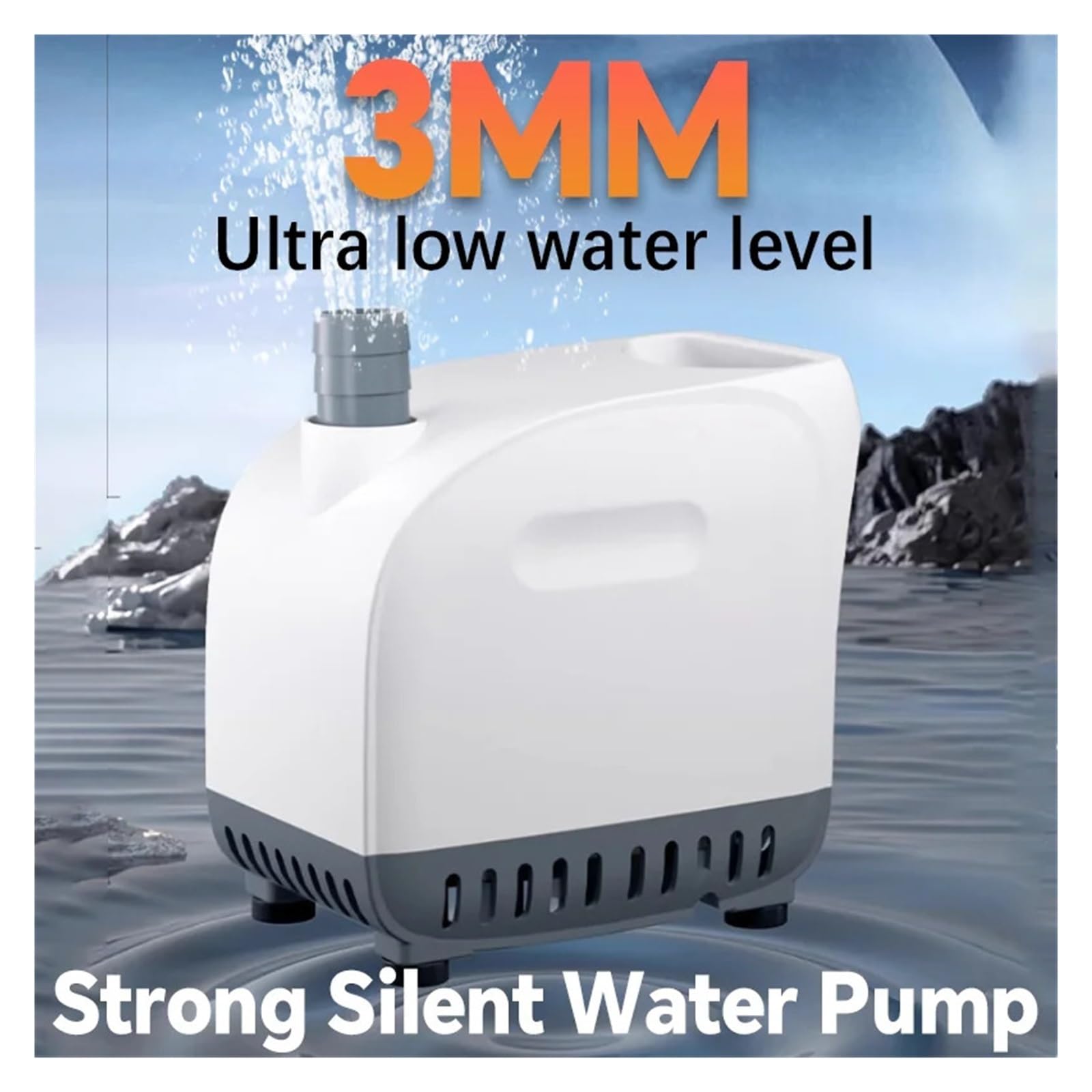 Bomba de agua de diafragma autocebante Bomba De Succión Fondo For Acuario, 3 Mm, Nivel Bajo Agua, Agua Pecera, Sumergible Silenciosa Estanque, Fuente Y Jardín.(45W)