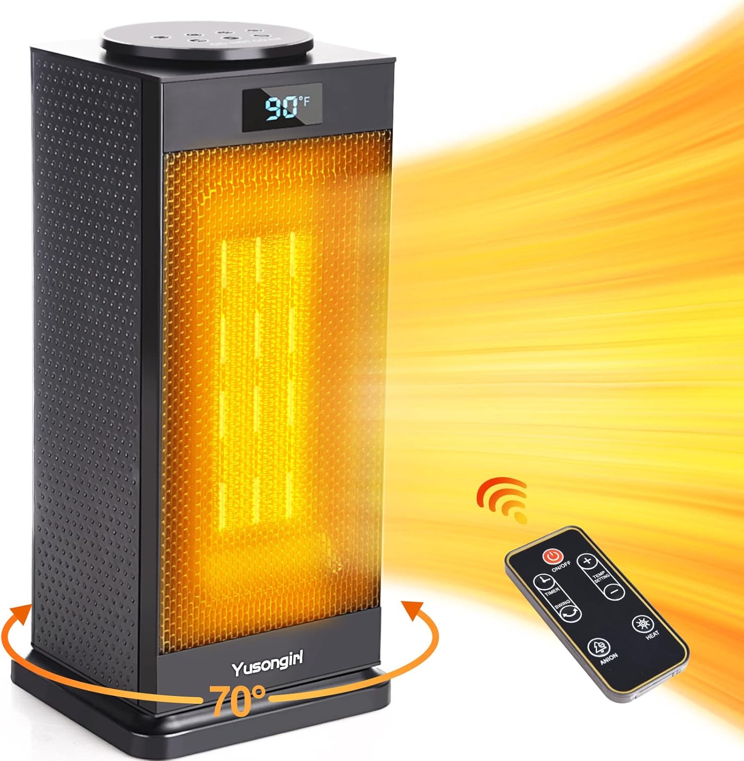 Yusongirl Space Heater with Thermostat, Portable Heater for Indoor Use