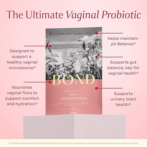 Miniatura 2 de BOND Probióticos vaginales 4 en 1 para mujeres para flora vaginal, control de olores, levadura y equilibrio de pH para mujeres, fórmula diaria de