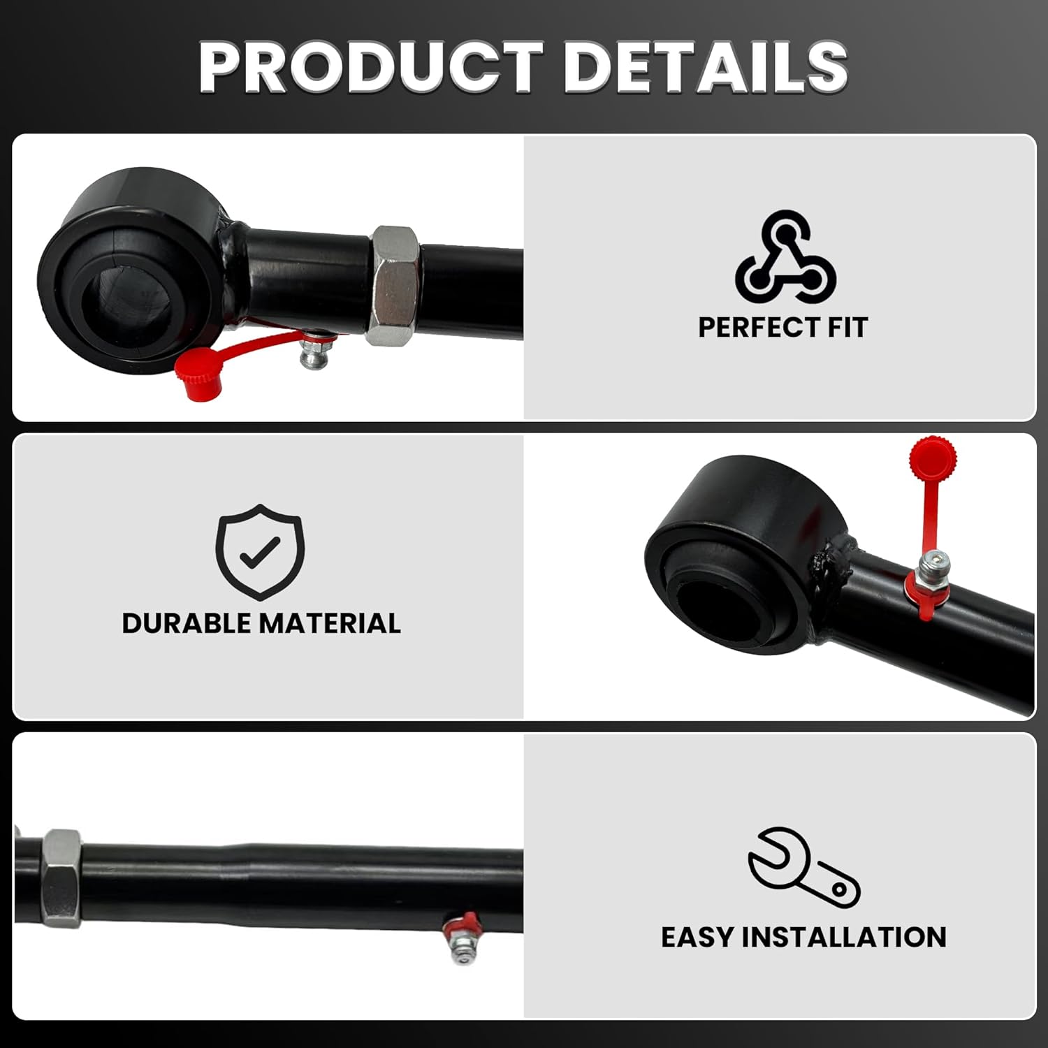 Upgrade 2.5" - 6" Lift Front Swaybar Quicker Disconnect System Compatible with Jeep Wrangler JL JLU 2019 2020 2021 2022 2023 2024