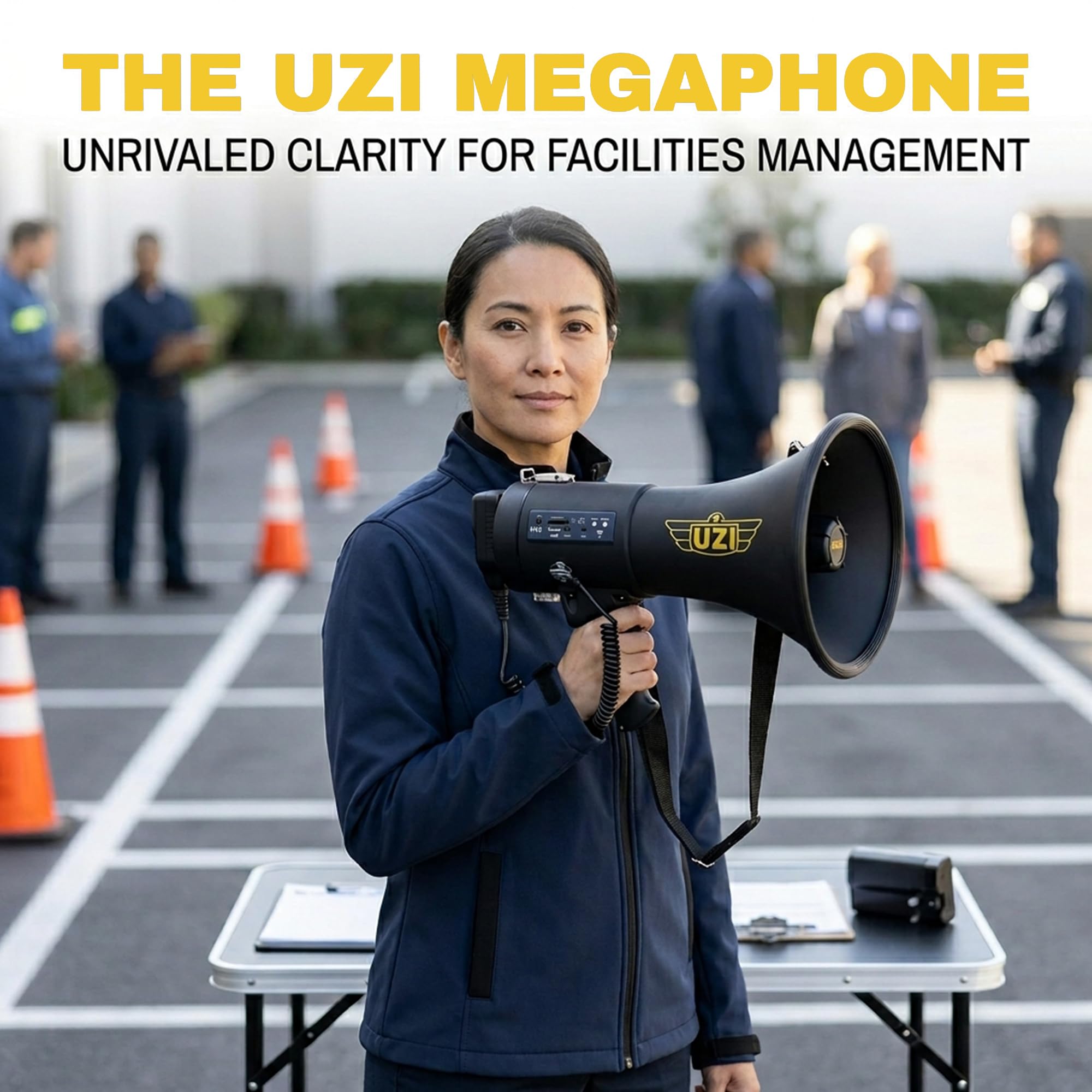Uzi Mégaphone Bluetooth Haute Puissance 50 W, mégaphone Professionnel utilisé par Les Premiers intervenants, la Police et Les agences, Batterie Rechargeable, système de sonorisation, activités de