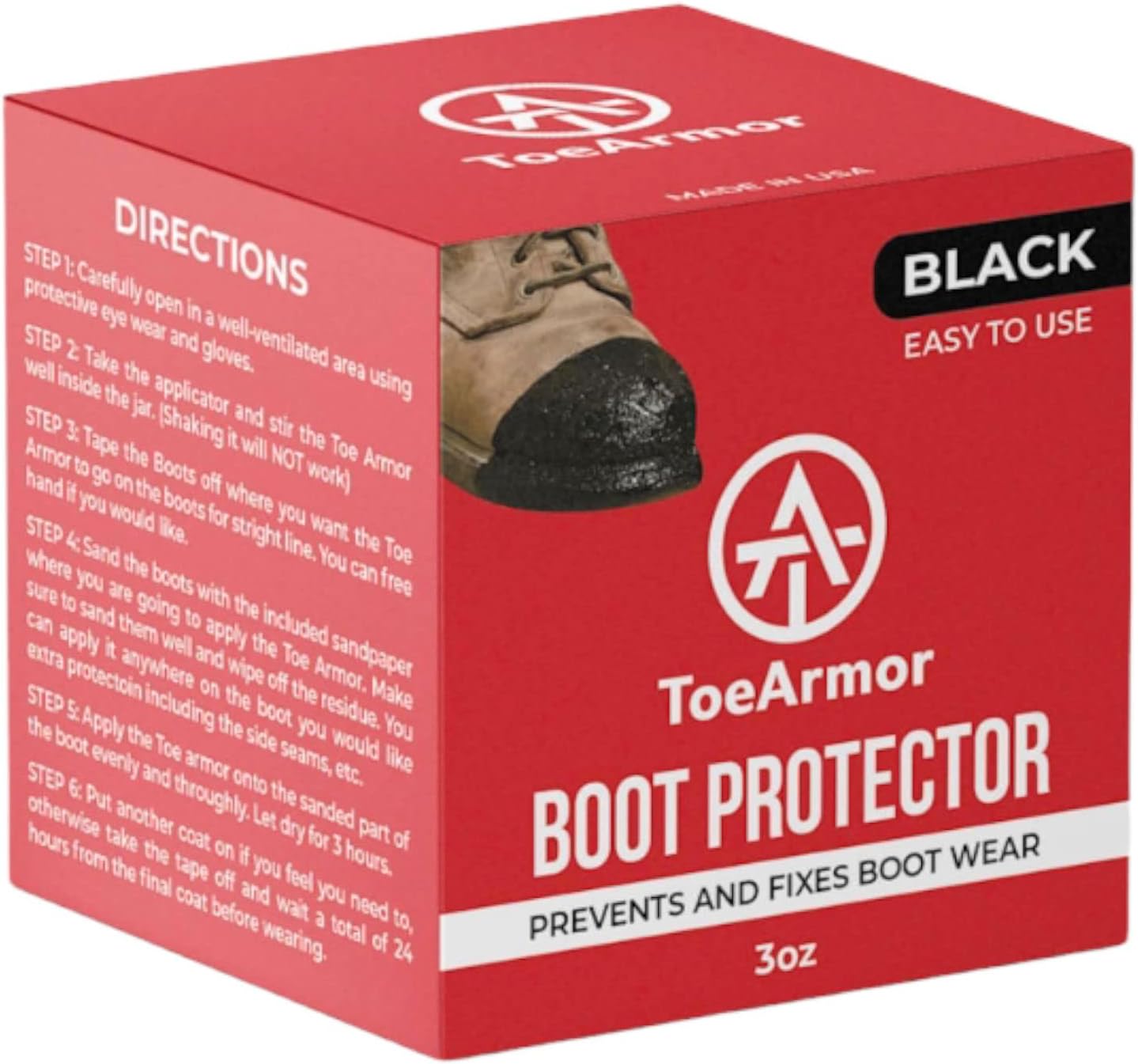 Toe Armor Boot Guard Brush on Work Boot Protector- Gives Your Boots Extra Life- 3oz