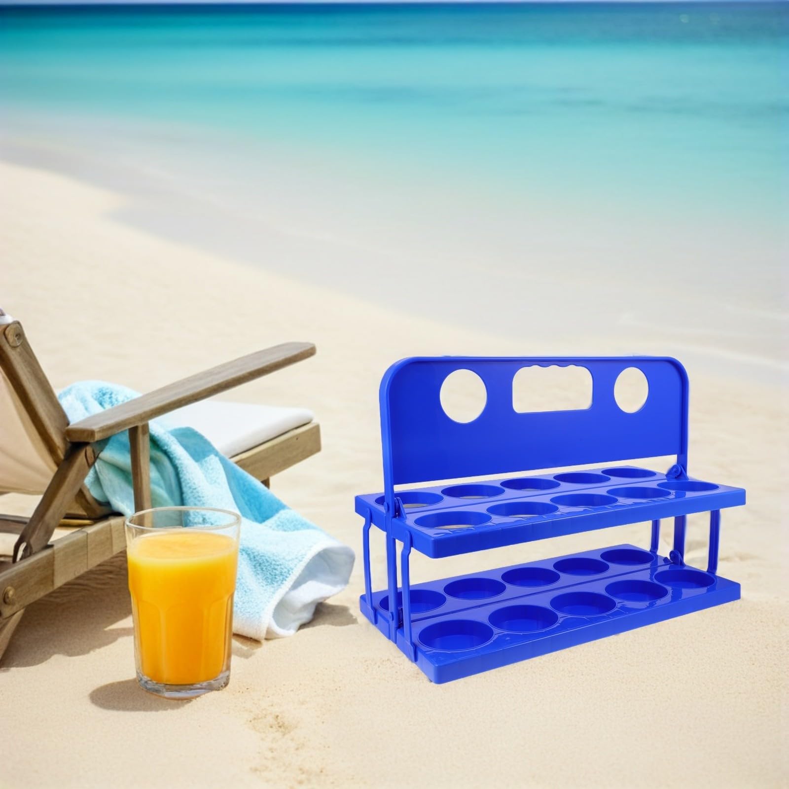 Healvian Porte-Gourde Pliable en PP avec 10 Emplacements et Base Stable pour Rangement Portable, pour Courses du Matin et Événements Sportifs
