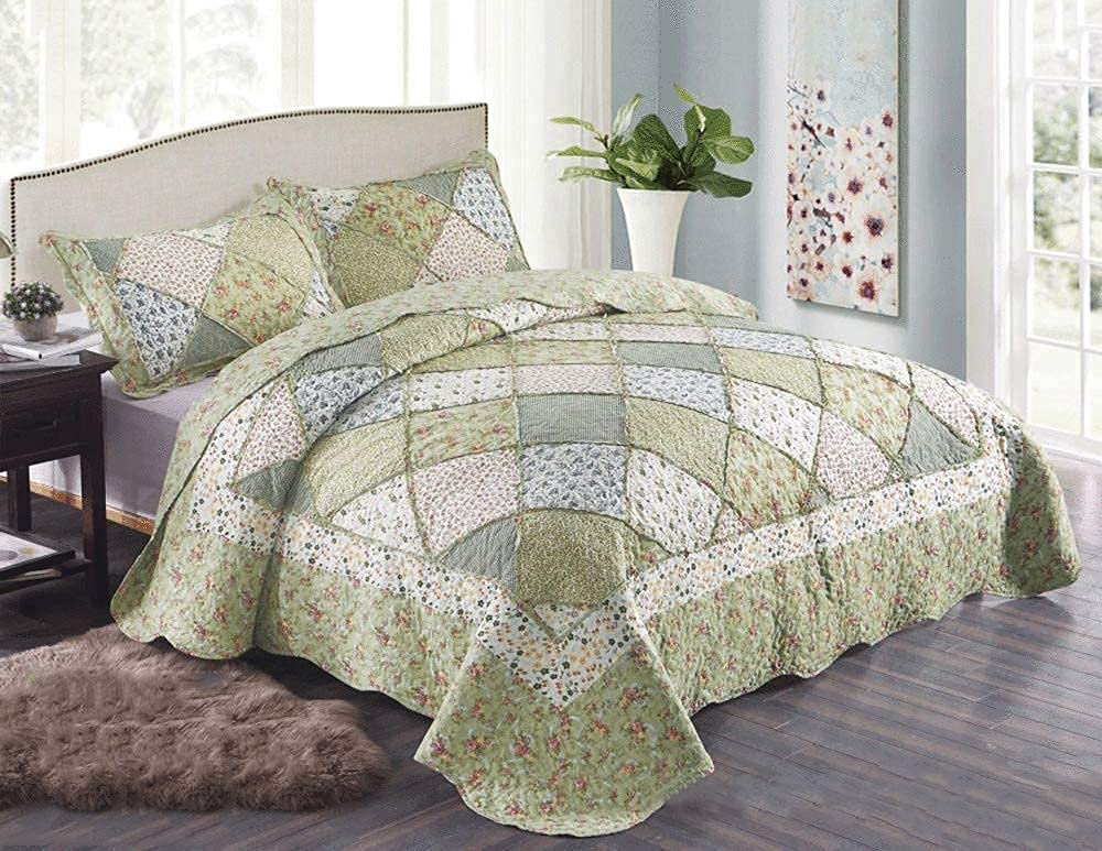 Couvre-lit de style pastoral à fleurs pour sublimer votre chambre Queen Size