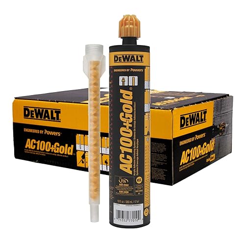 Adhesivo epoxi acrílico DEWALT AC100+ Gold Quik-Shot de 10 onzas (caja de 12)