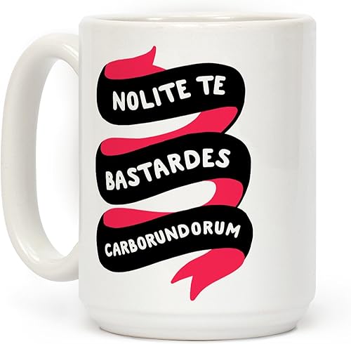 Miniatura 1 de LookHUMAN Nolite Te Bastardes Carborundorum Banner White Taza de café de cerámica de 15 onzas