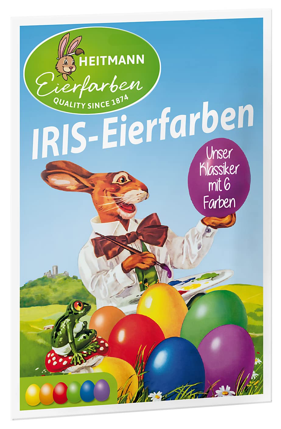 Heitmann Eierfarben - Iris Eierfarben NEU - 6 Heißfärbetabletten - Gelb, Orange, Rot, Lila, Grün, Blau