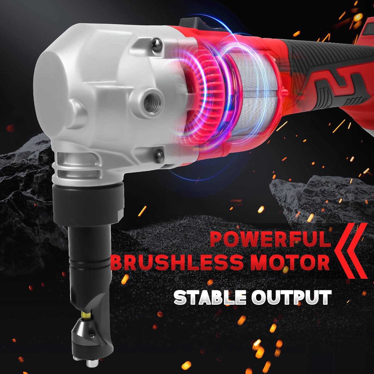 Cordless Metal Nibbler for Milwaukee 18V Battery, Brushless Nibbler Metal Cutter with 3 Speed, Electric Nibbler Steel Cutter for Stainless Steel, Aluminium, 30000RPM, Dusty Bags, 2 Blades(No battery)