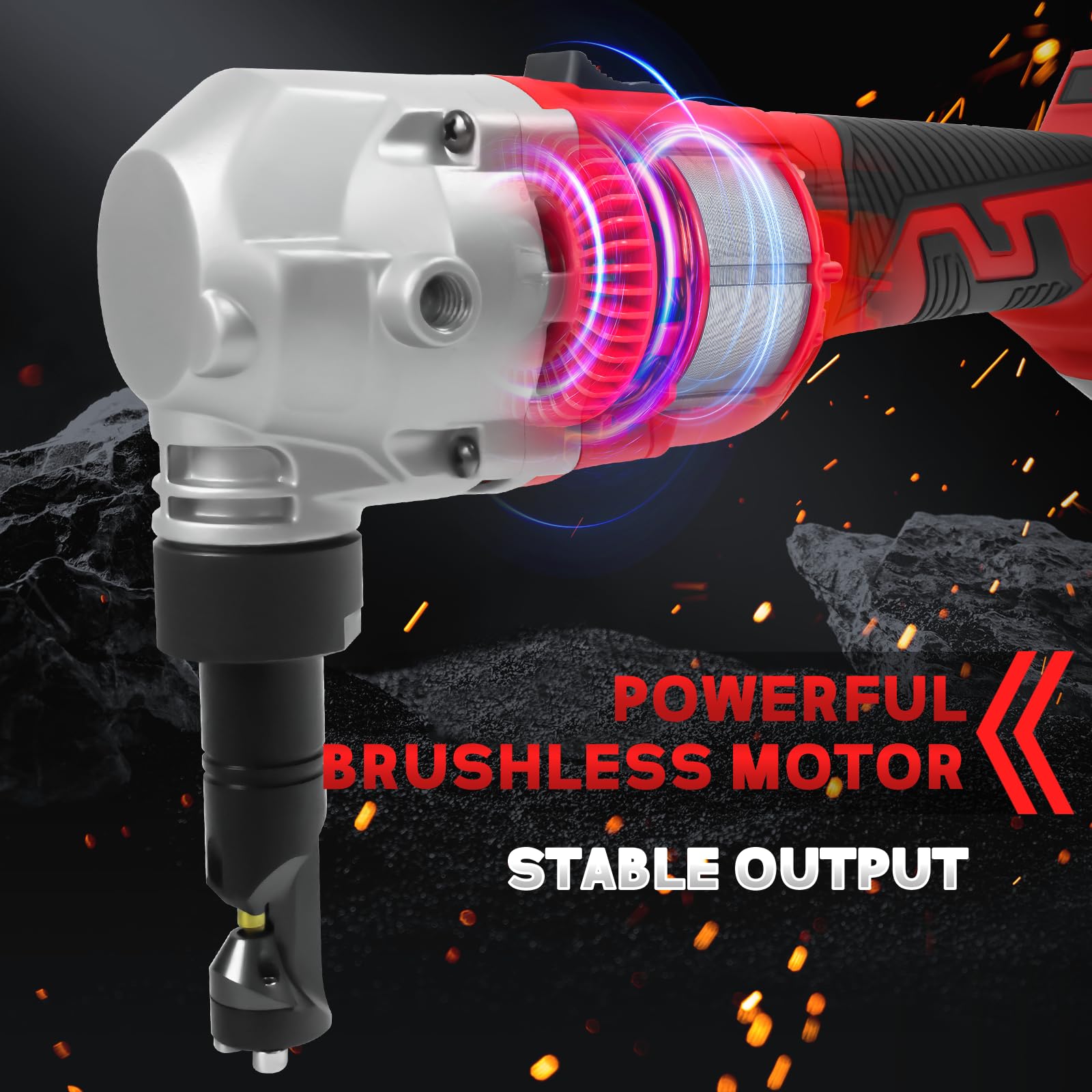 Nibbler de metal inalámbrico para batería Milwaukee de 18 V, cortador de metal sin escobillas con 3 velocidades, cortador eléctrico de acero para acero inoxidable, aluminio, 30000 RPM, bolsas