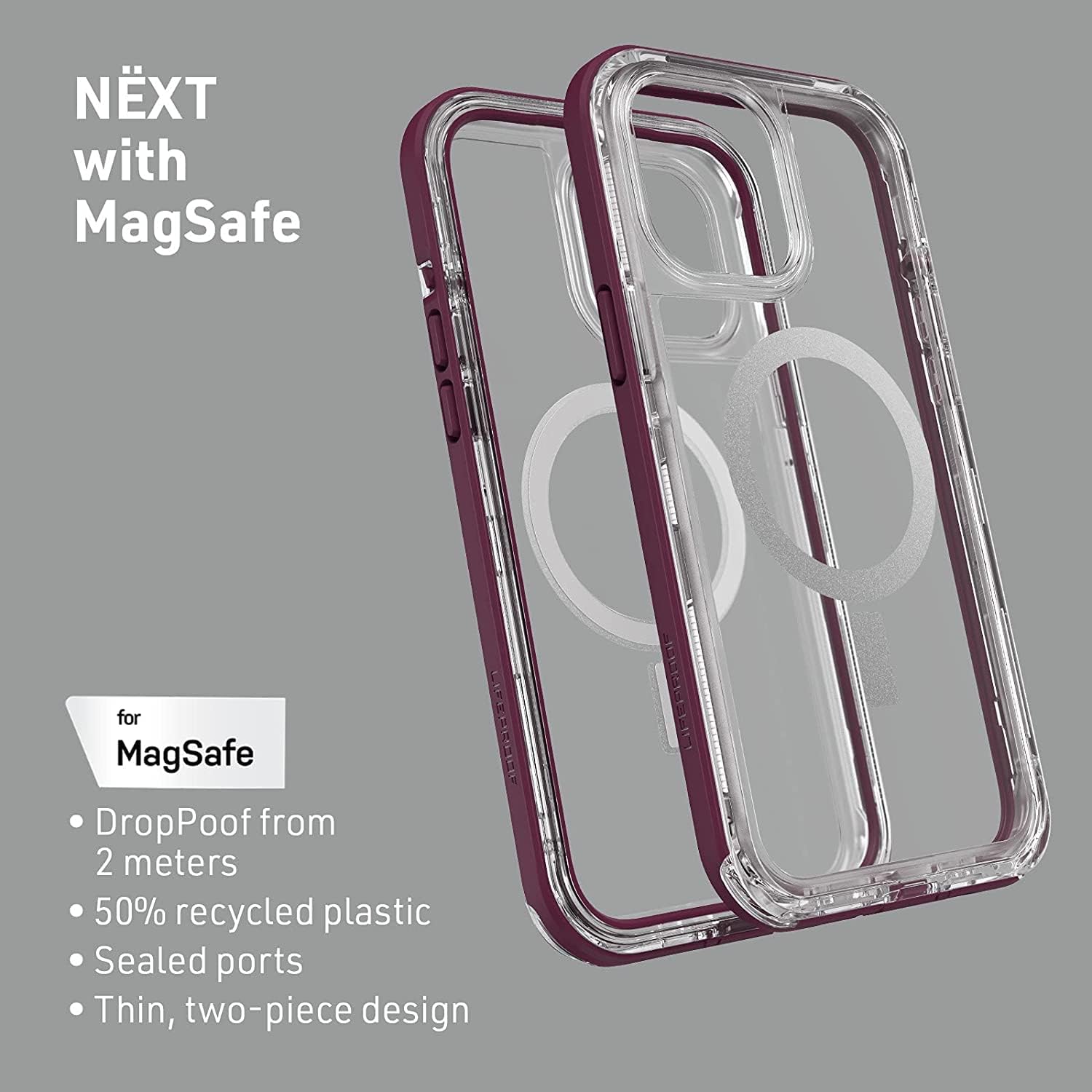 LifeProof Next Screenless Series Case for MagSafe for iPhone 13 PRO (NOT 13/13 Mini/13 Pro Max) Non-Retail Packaging - Essential Purple