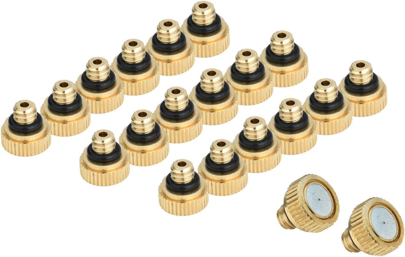 Brass Misting Nozzles for Garden Cooling System 0.012" (0.3 mm) 10/24 UNC (20 PCS)