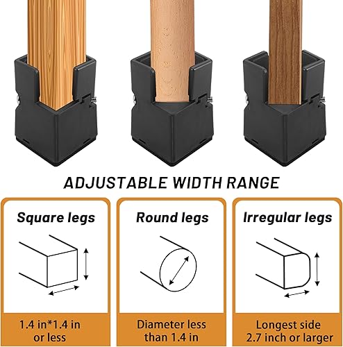 Miniatura 8 de BTSD-home Elevadores de cama ajustables, paquete de 8 elevadores de cama de 2 o 3 pulgadas, adecuados para sofá, mesas, escritorio y sofá