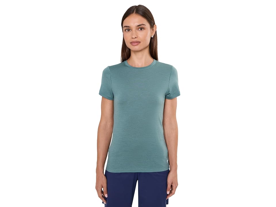 Smartwool Merino Short Sleeve T-shirts Women's Clothing Dusty Teal: Md, Wool/nylon