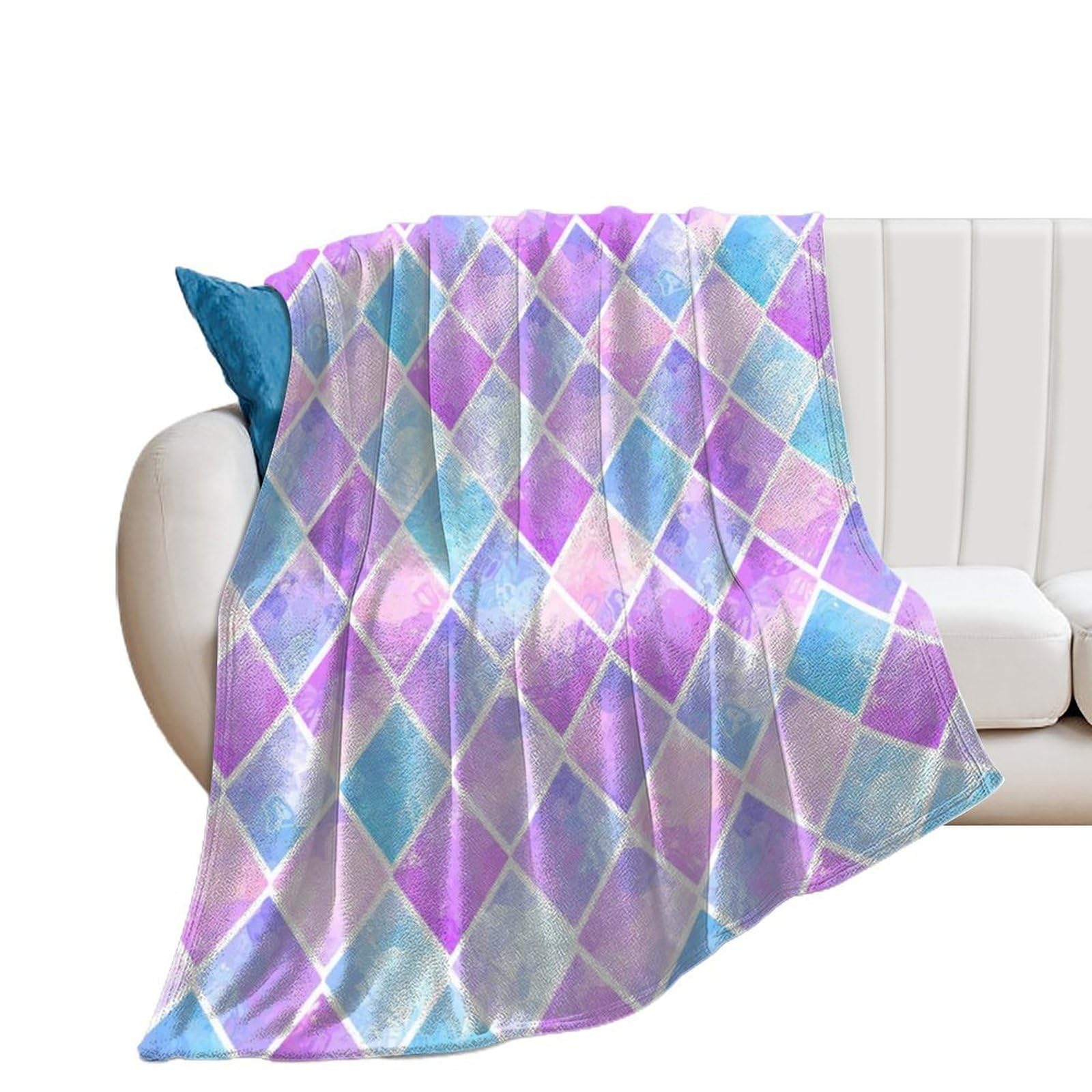 Couverture en flanelle rose 150x200 cm plaid polaire doux pour canapé