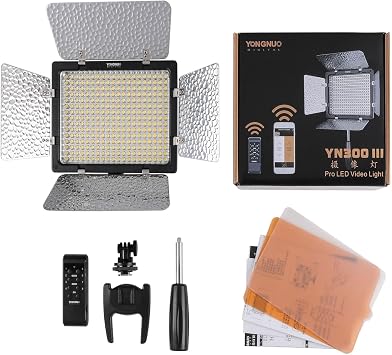 YONGNUO YN300 III YN-300 III LED Video Light, 3200K-5600K Bi Color Panel, Adjustable Color Temperature with 2.4G Remote Control