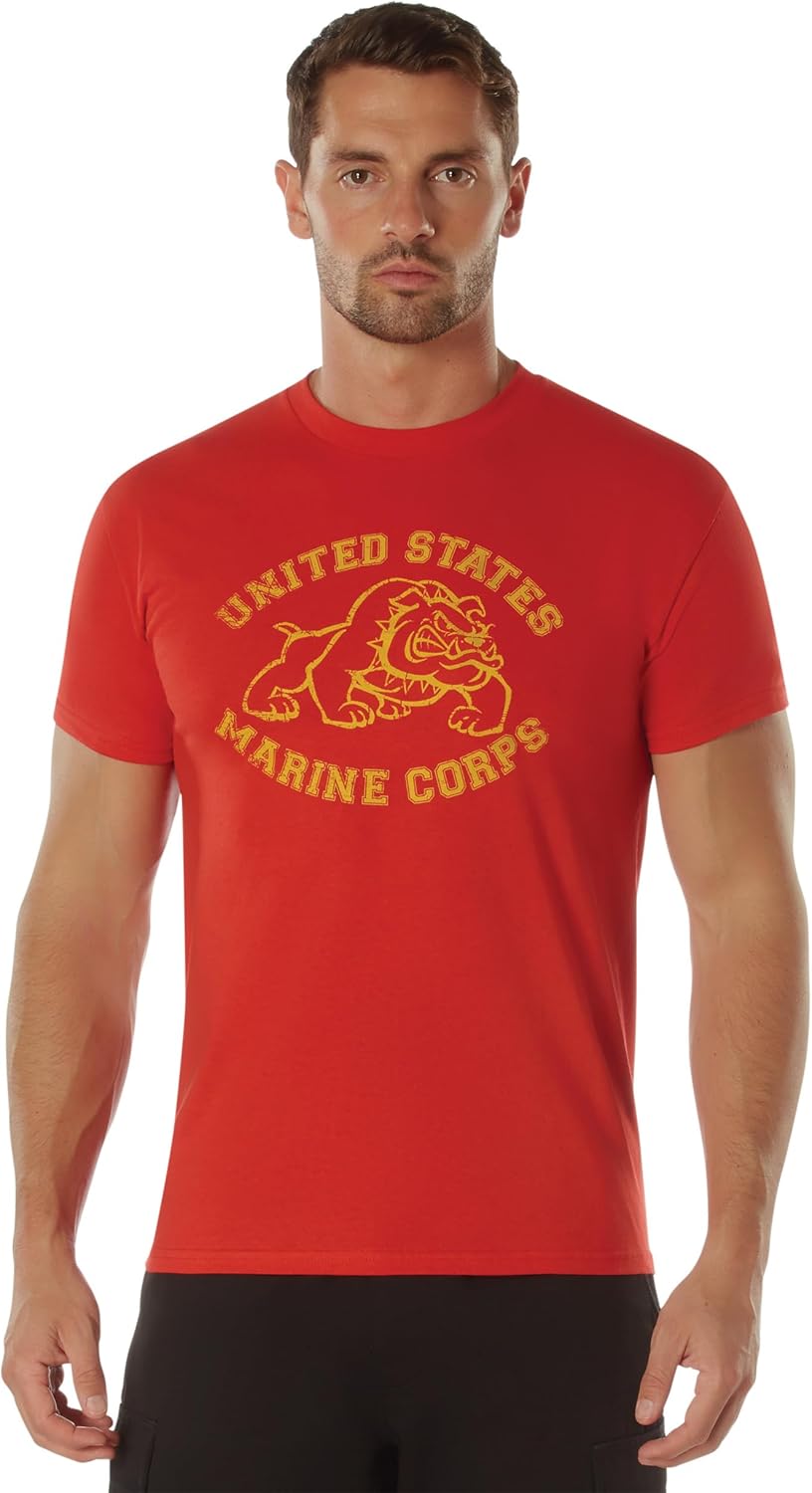 Rothco Vintage U.S. Marine Bulldog T-Shirt – Printed USMC Short Sleeve Graphic Tee
