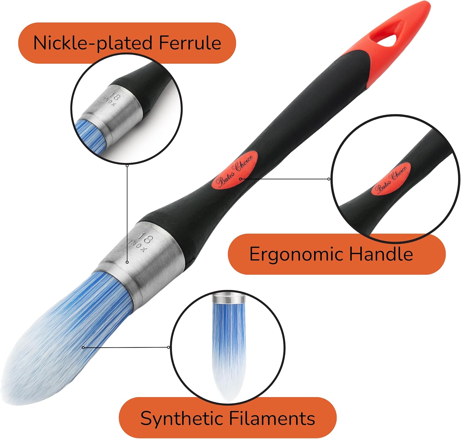 Bates – Brocha para recortar, pulgadas, pincel de pintura