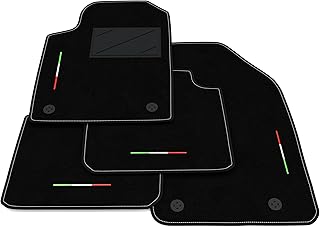 Kit Floor Mats Compatible with Lancia Delta 2008-2014 | Carpeted Carpet Set, Italy Flag, Custom Carpet