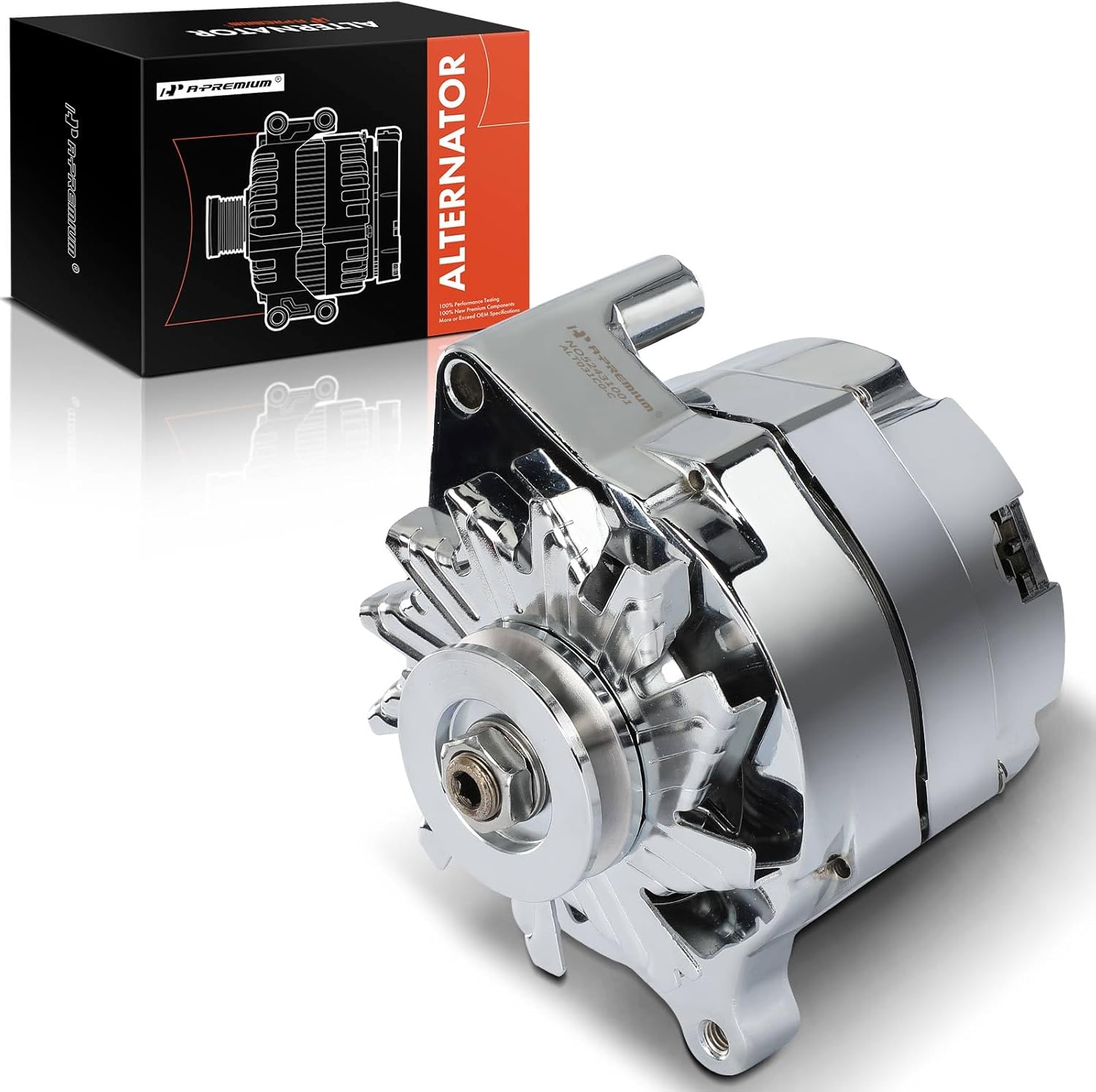 A-Premium Alternator Compatible with Ford 1G Style 289 302 351 1963-1995, 2.0L 2.2L 2.3L 2.4L 2.8L 2.9L 3.3L 3.8L 3.9L 4.1L 4.2L 4.3L 4.7L 4.9L 5.0L 5.7L 5.8L 5.9L 6.2L, 12V 110A 1-Groove V-Belt