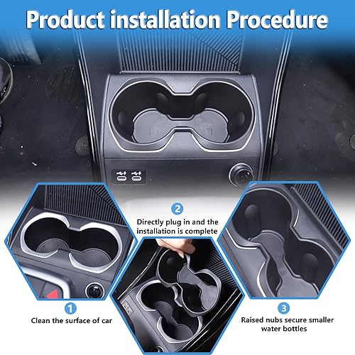 Miniatura 5 de Caja organizadora para portavasos de automóvil compatible con BMW X1 U11 2023 2024 TPE, 1 unidad, bandeja de almacenamiento de llenado inferior de