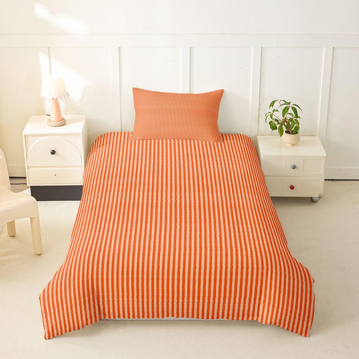 Feelyou Orange Beige Duvet Cover Toddler Size