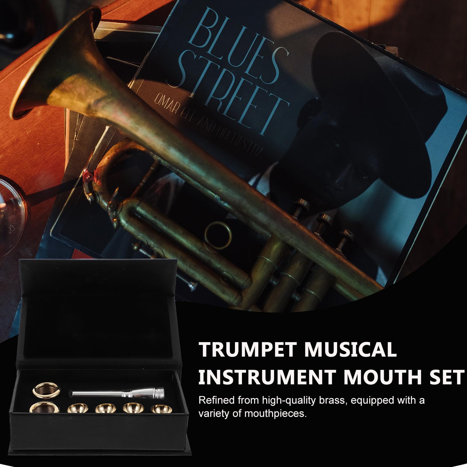 Ensemble de 7 Embouchures pour Trompette en Laiton Léger et Facile à Ranger, Accessoires Solide pour Instruments de Musique, pour École et Concert