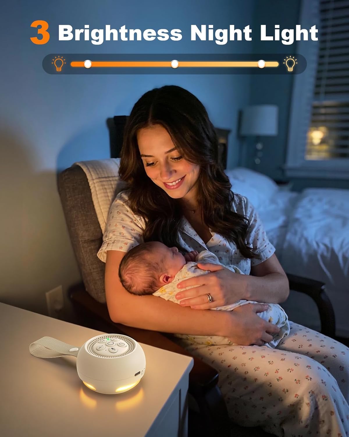 White Noise Sound Machine with Voice Recording, 16 Soothing Sounds Portable Noise Machine, Night Light, Timer, Rechargeable White Noise Machine for Sleeping Nursery Home Office Travel - Image 5