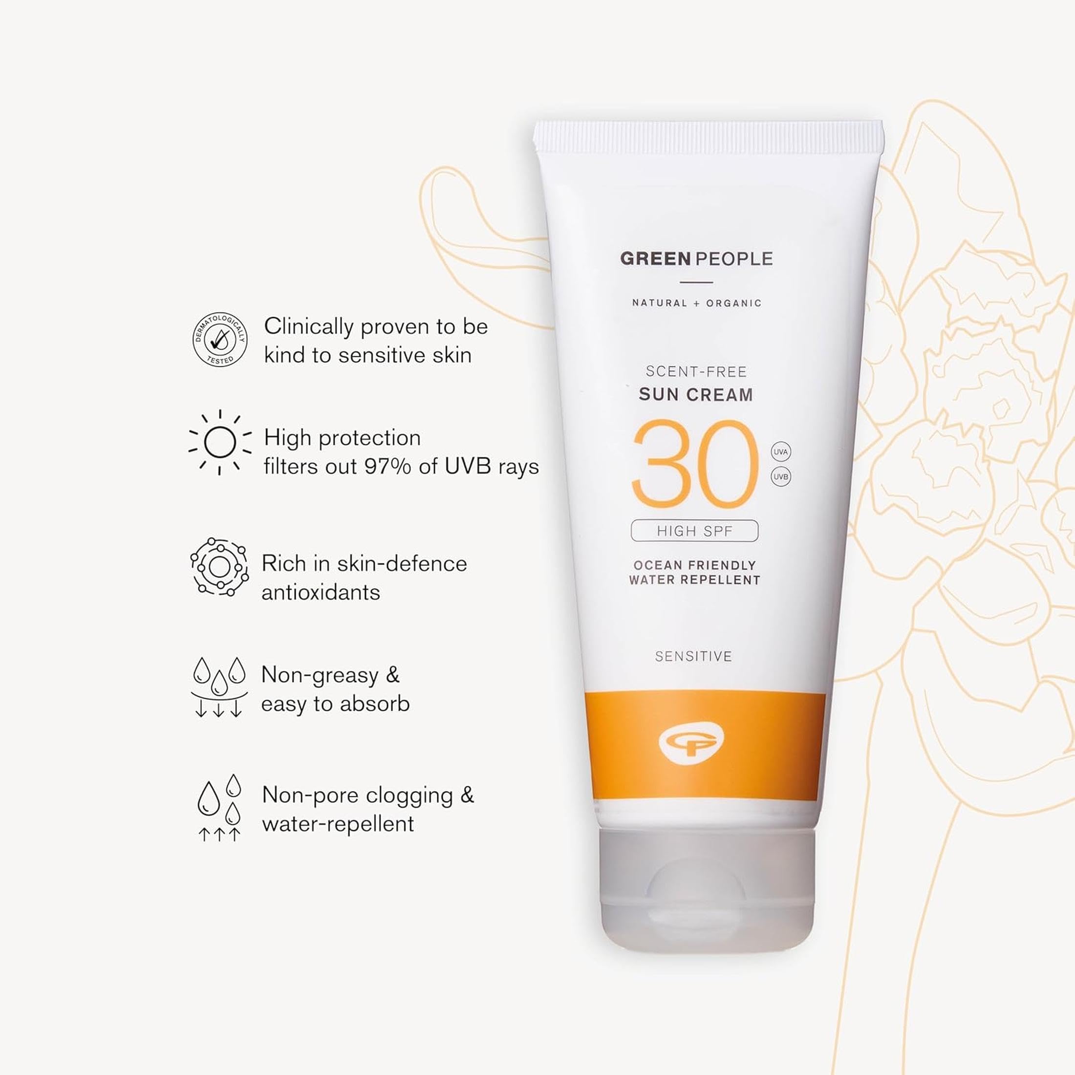 Green People Sonnencreme ohne Duftstoffe SPF30, 200ml